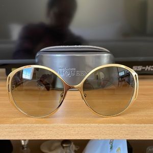 Authentic Gold Alexander McQueen sunglasses